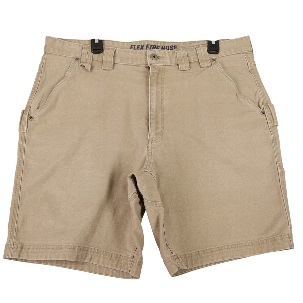 Duluth Trading Co Flex Fire Hose Shorts Mens 40 Khaki Utility Carpenter Workwear